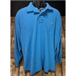 Polo Ralph Lauren Mens Classic Fit Blue Long Sleeve Polo XL